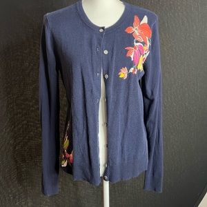 Floral medium A New Day cardigan. Blue. Good condition.